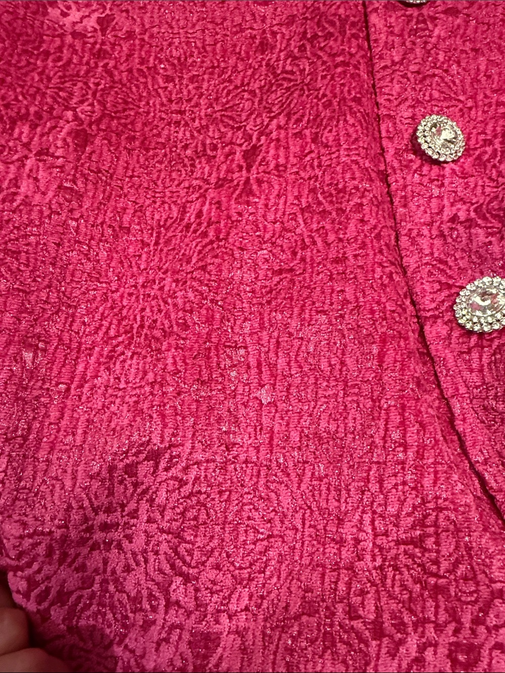 MAJORELLE Vibrant Pink Textured Button-Front Mini Skirt - Picture 3 of 4
